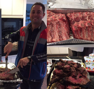11/23/17 Served this rib roast for dinner tonight... trimmed the fat and seasoned it last night w/ some salt, pepper, and olive oil...slow cooked it on the grill today, sliced and served w much satisfaction..,#blessed to share this w my family ... #happythanksgiving